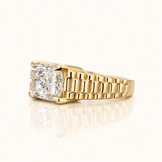 6 Carats Men's Radiant Cut Ring (LGD) - 14kt Gold