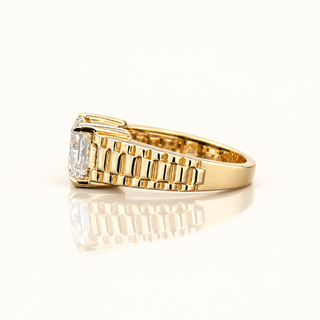 6 Carats Men's Radiant Cut Ring (LGD) - 14kt Gold