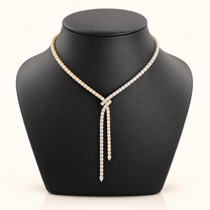 20 Carats Knot Tennis Chain (Two-Tone) 14kt Gold