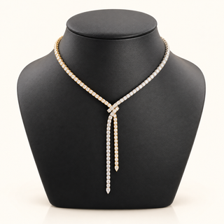 20 Carats Knot Tennis Chain (Two-Tone) 14kt Gold