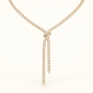 20 Carats Knot Tennis Chain (Two-Tone) 14kt Gold