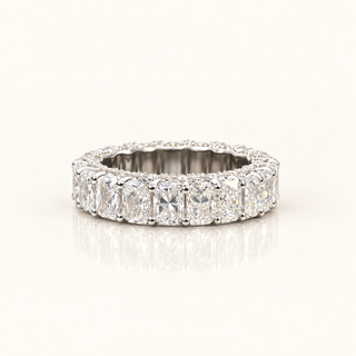 6 Carats Radiant Cut Eternity Ring with Diamonds on Gallery - 14KT GOLD (LGD)