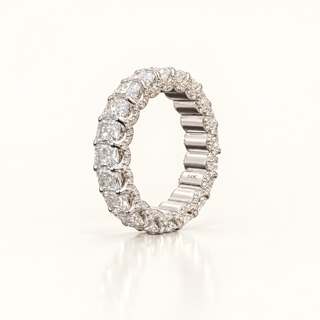 6 Carats Radiant Cut Eternity Ring with Diamonds on Gallery - 14KT GOLD (LGD)