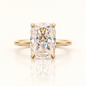 5 Carats Old Mine Elongated Cushion Cut Ring - 14KT GOLD (LGD)
