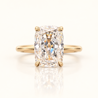 5 Carats Old Mine Elongated Cushion Cut Ring - 14KT GOLD (LGD)