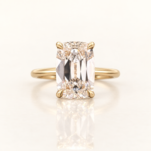 4 Carats Old Mine Elongated Cushion Cut Ring - 14KT GOLD (LGD)