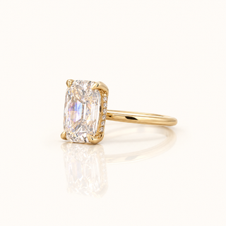 4 Carats Old Mine Elongated Cushion Cut Ring - 14KT GOLD (LGD)