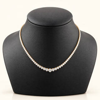 13 Carats Graduated Riviera Tennis Chain in 14kt Gold (Lab Grown Diamond)