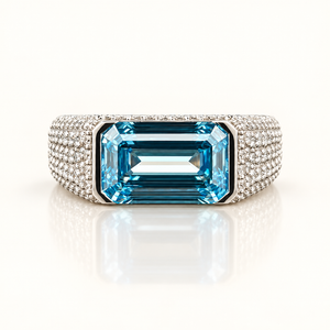 GIULIETTA — 7.87ct Vivid Blue & White Lab-Grown Diamond Ring