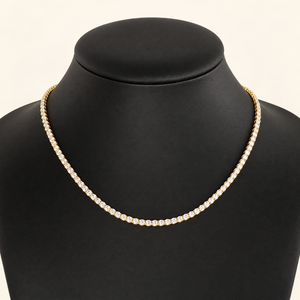 20 Carats 3.6mm Elegant Classic Tennis Chain in 14kt Gold– 18 Inches