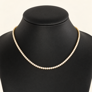 20 Carats 3.6mm Elegant Classic Tennis Chain in 14kt Gold– 18 Inches