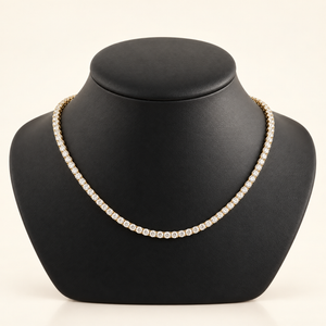 24 Carats 3.8mm Elegant Classic Tennis Chain in 14kt Gold– 18 Inches