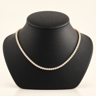 24 Carats 3.8mm Elegant Classic Tennis Chain in 14kt Gold– 18 Inches