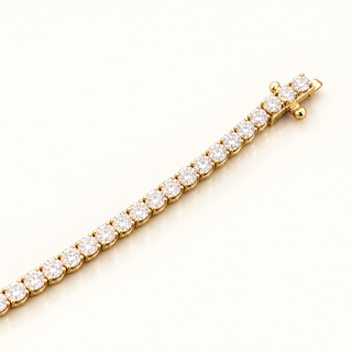 3.5 Carats 2.4mm Elegant Classic Tennis Bracelet in 14kt Gold– 7 Inches
