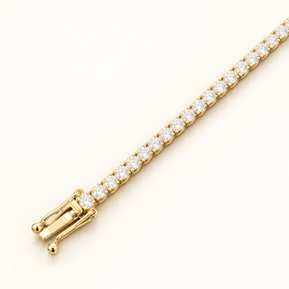 3.5 Carats 2.4mm Elegant Classic Tennis Bracelet in 14kt Gold– 7 Inches