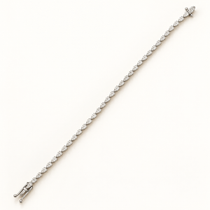 3.89 Carats 3mm Pears Elegant Classic Tennis Bracelet in 14kt Gold- 7 Inches