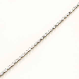 3.89 Carats 3mm Pears Elegant Classic Tennis Bracelet in 14kt Gold- 7 Inches