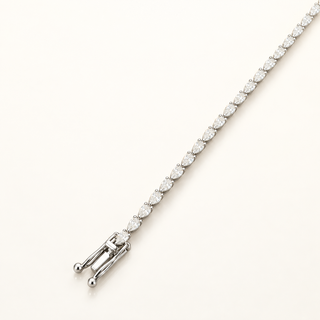 3.89 Carats 3mm Pears Elegant Classic Tennis Bracelet in 14kt Gold- 7 Inches