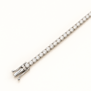 6.92 Carats 3.40mm Elegant Classic Tennis Bracelet in 14kt Gold– 7 Inches