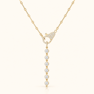 3.5 Carats Lab-Grown Diamond Floating Stone Pendant Necklace in 14K Gold