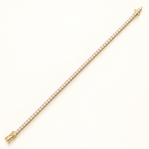 4.34 Carats 2.55mm Elegant Classic Tennis Bracelet in 14kt Gold – 7 Inches