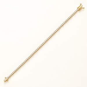 3.01 Carats 2.15mm Elegant Classic Tennis Bracelet in 14kt Gold – 7 Inches