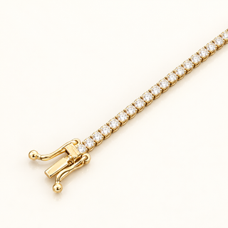 3.01 Carats 2.15mm Elegant Classic Tennis Bracelet in 14kt Gold – 7 Inches