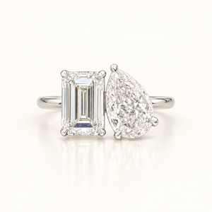 JUNIPER — 4.59ct Toi et Moi Pear & Emerald Cut Lab-Grown Diamond Ring