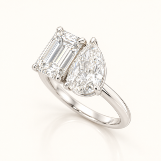 ET Moi Tet Ring with Pear and Emerald Cut Stones - 14kt Gold (LGD)