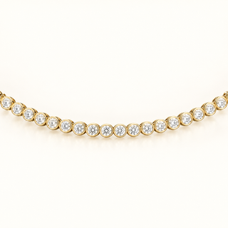 8.8 Carats Lab-Grown Diamond Bezel Tennis Chain in 14K Yellow Gold