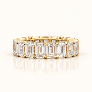 14.48 Carats Emerald-Cut (LGD) Diamond Eternity Band in 14K Gold