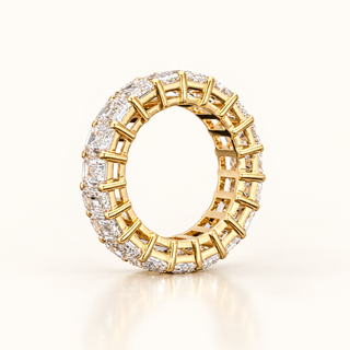 14.48 Carats Emerald-Cut (LGD) Diamond Eternity Band in 14K Gold