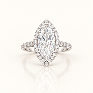 3.46 Carats Marquise Ring (LGD) F VS1 (IGI-Certified) In 14K gold