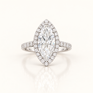 3.46 Carats Marquise Ring (LGD) F VS1 (IGI-Certified) In 14K gold