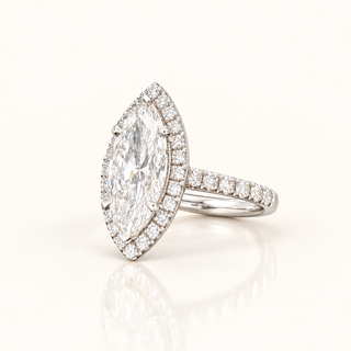 3.46 Carats Marquise Ring (LGD) F VS1 (IGI-Certified) In 14K gold