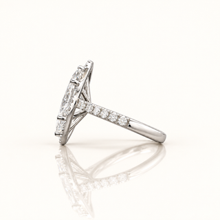 3.46 Carats Marquise Ring (LGD) F VS1 (IGI-Certified) In 14K gold
