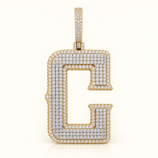 12 Carats Bespoke Initial "C" Letter Pendant in 10K Gold l Custom Jewelry Pendant