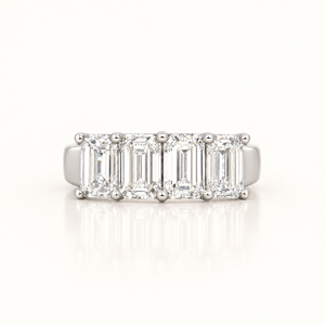 3.82 Carats Emerald-Cut (LGD) Diamond Ring in 14K White Gold