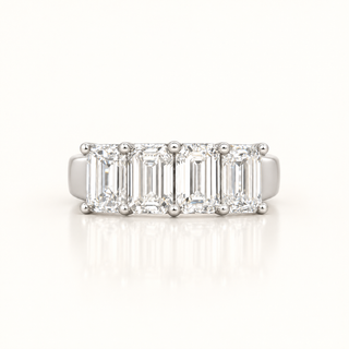 3.82 Carats Emerald-Cut (LGD) Diamond Ring in 14K White Gold