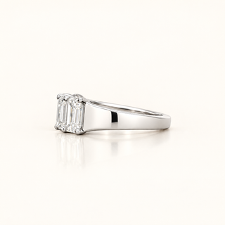 3.82 Carats Emerald-Cut (LGD) Diamond Ring in 14K White Gold