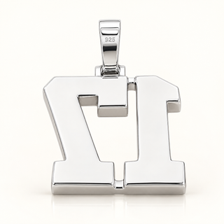 2 Carats "17" Pendant  | Custom Jewelry Pendant in 10K White Gold
