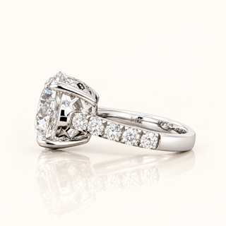 10.97 Carats Round Brilliant Cut (LGD) Diamond Ring in 14K White Gold