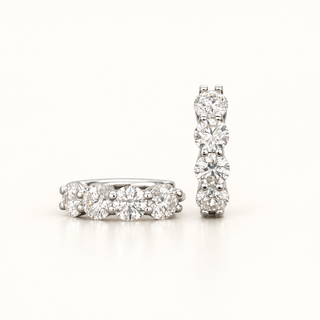 1.92 Carats Round Diamond Hoops Earrings Mounted in 14K Gold