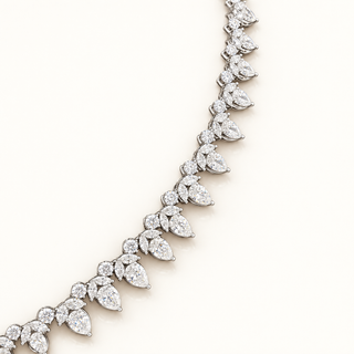 33 Carats Pear Pendant Necklace with Pear-Shaped Diamonds (LGD) in 14k Gold