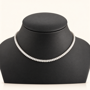 18 Carats Oval Cut Tennis Chain in 14kt Gold – 16.5 Inches