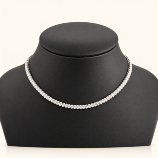 18 Carats Oval Cut Tennis Chain in 14kt Gold – 16.5 Inches