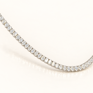 18 Carats Oval Cut Tennis Chain in 14kt Gold – 16.5 Inches