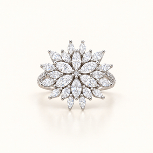 1.9 Carats Marquise-Cut Diamond Ring in Solid in 14K Gold