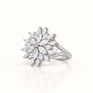 1.9 Carats Marquise-Cut Diamond Ring in Solid in 14K Gold