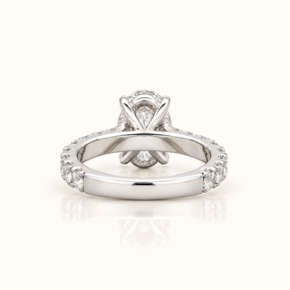 3.2 Carats Eternal Radiance Oval Diamond (LGD) Ring with Pavé Brilliance in 14k Gold